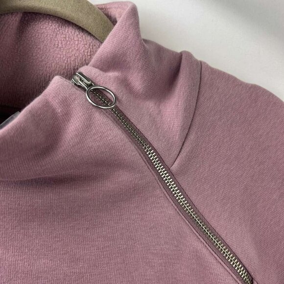 Athleta Women's Medium Mauve Asymmetrical Zip Pullover Sweatshirt Long Sleeve - Picture 14 of 15